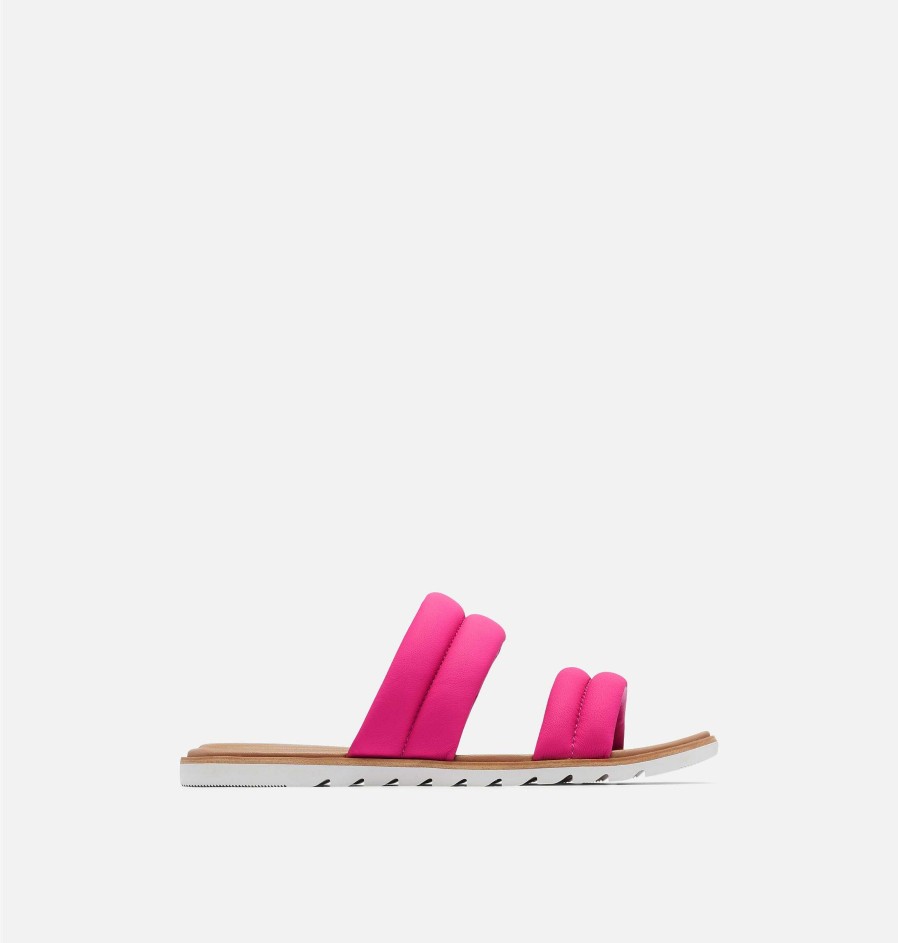 Kvinder Sorel Flade Sandaler | Dame Ella Ii Puff Slide Sandal