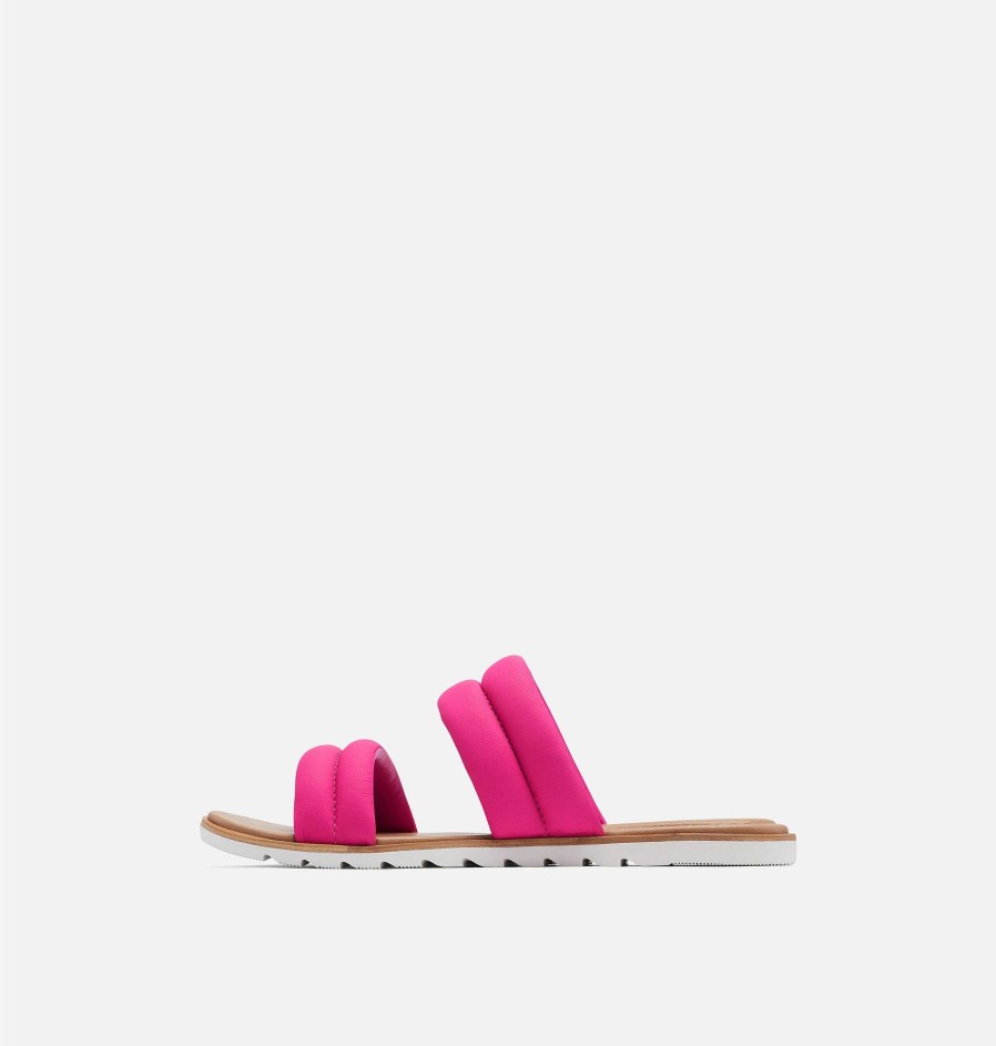 Kvinder Sorel Flade Sandaler | Dame Ella Ii Puff Slide Sandal