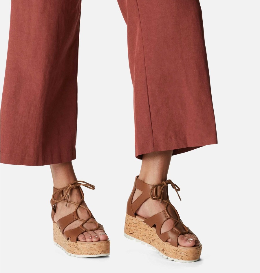 Kvinder Sorel Flade Sandaler | Dame Cameron Flad Blonde Kile Sandal