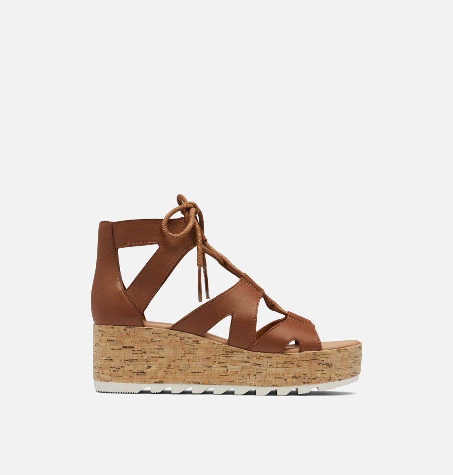 Kvinder Sorel Flade Sandaler | Dame Cameron Flad Blonde Kile Sandal