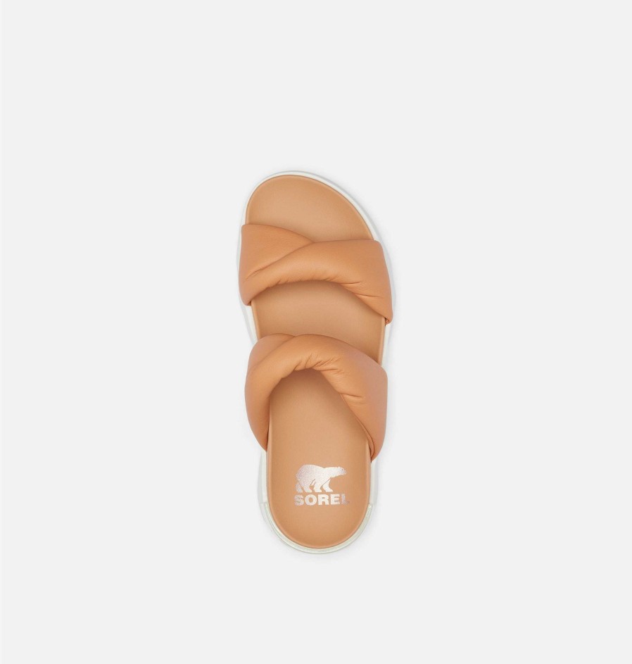 Kvinder Sorel Flade Sandaler | Viibe Twist Slide Flad Sandal Til Kvinder